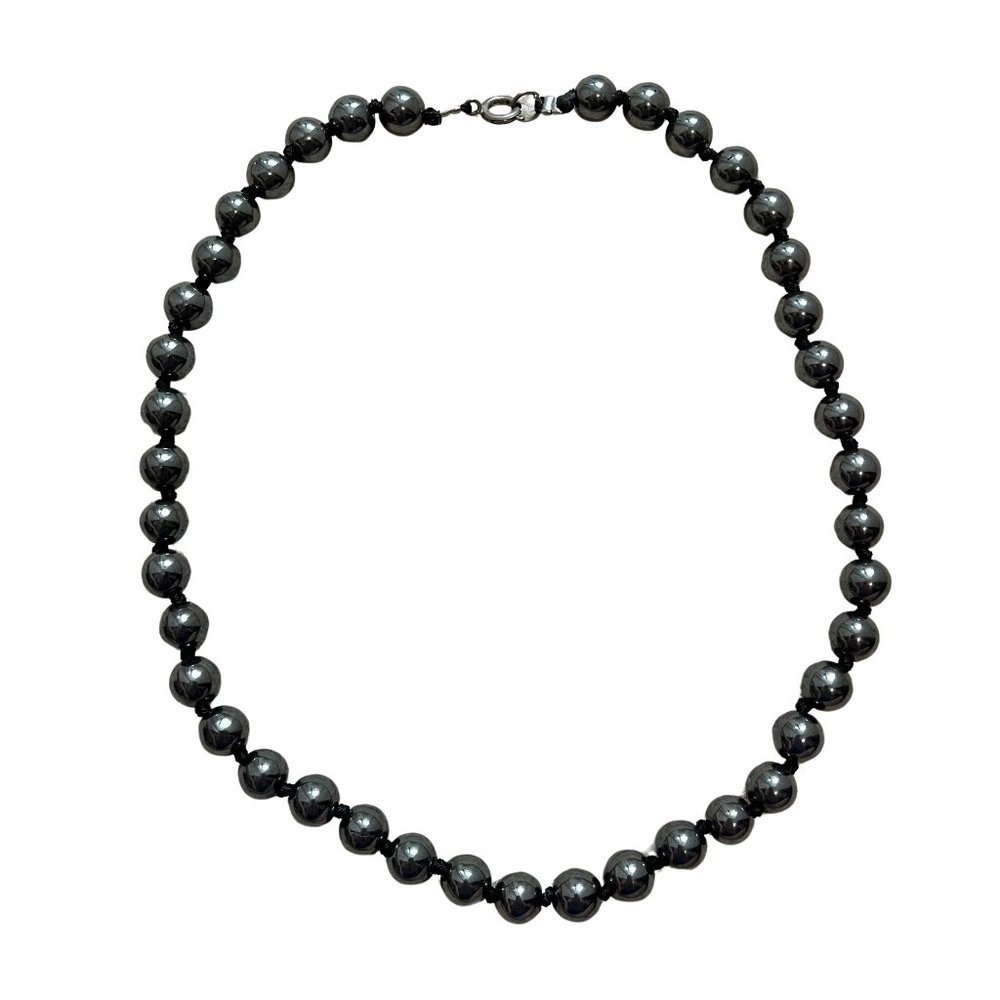 NEW (w/o Tags) Dark Silver Shiny Gray Metal Bead Choker Necklace